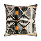 Labyrinth Silk Velvet Ikat Cushion