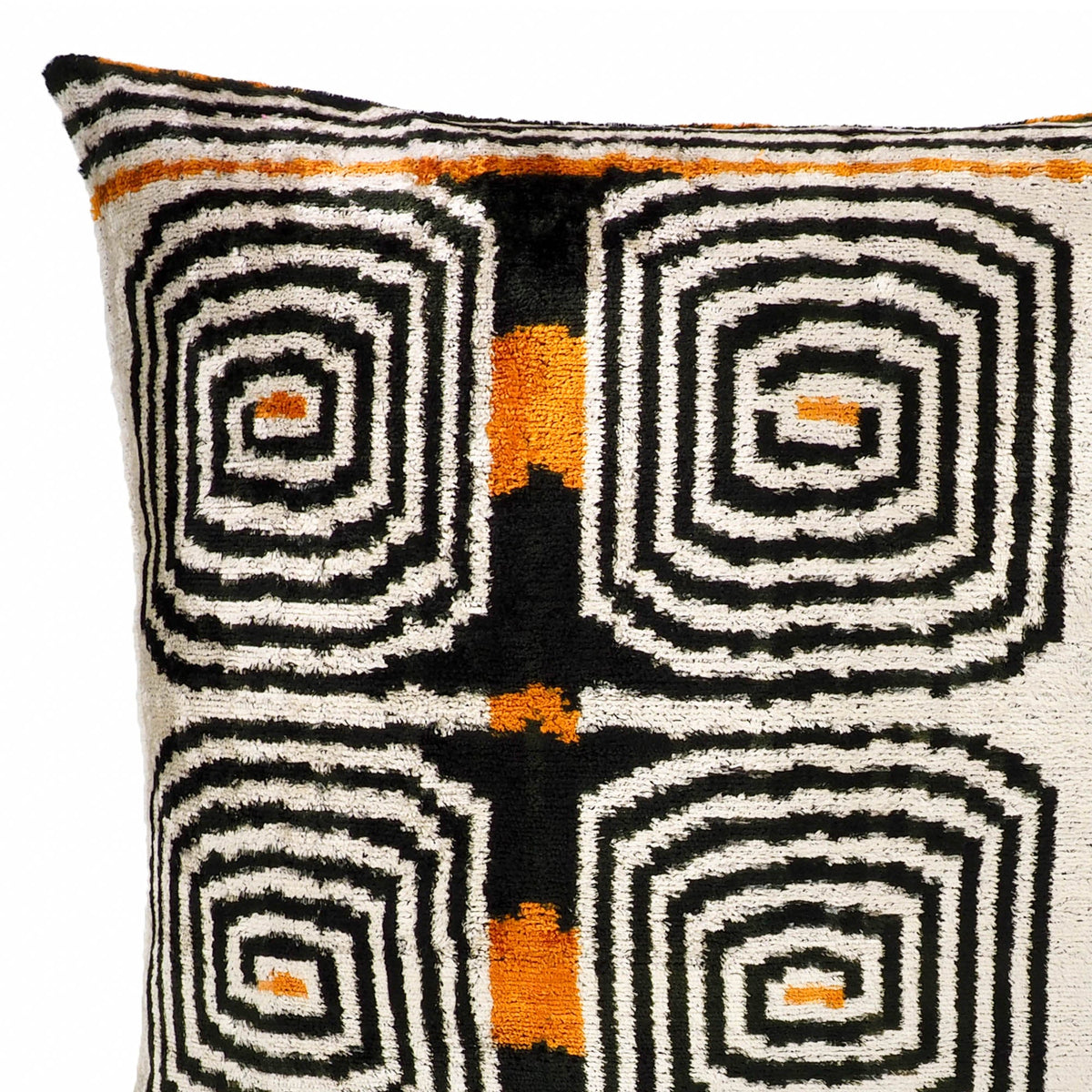 Labyrinth Silk Velvet Ikat Cushion