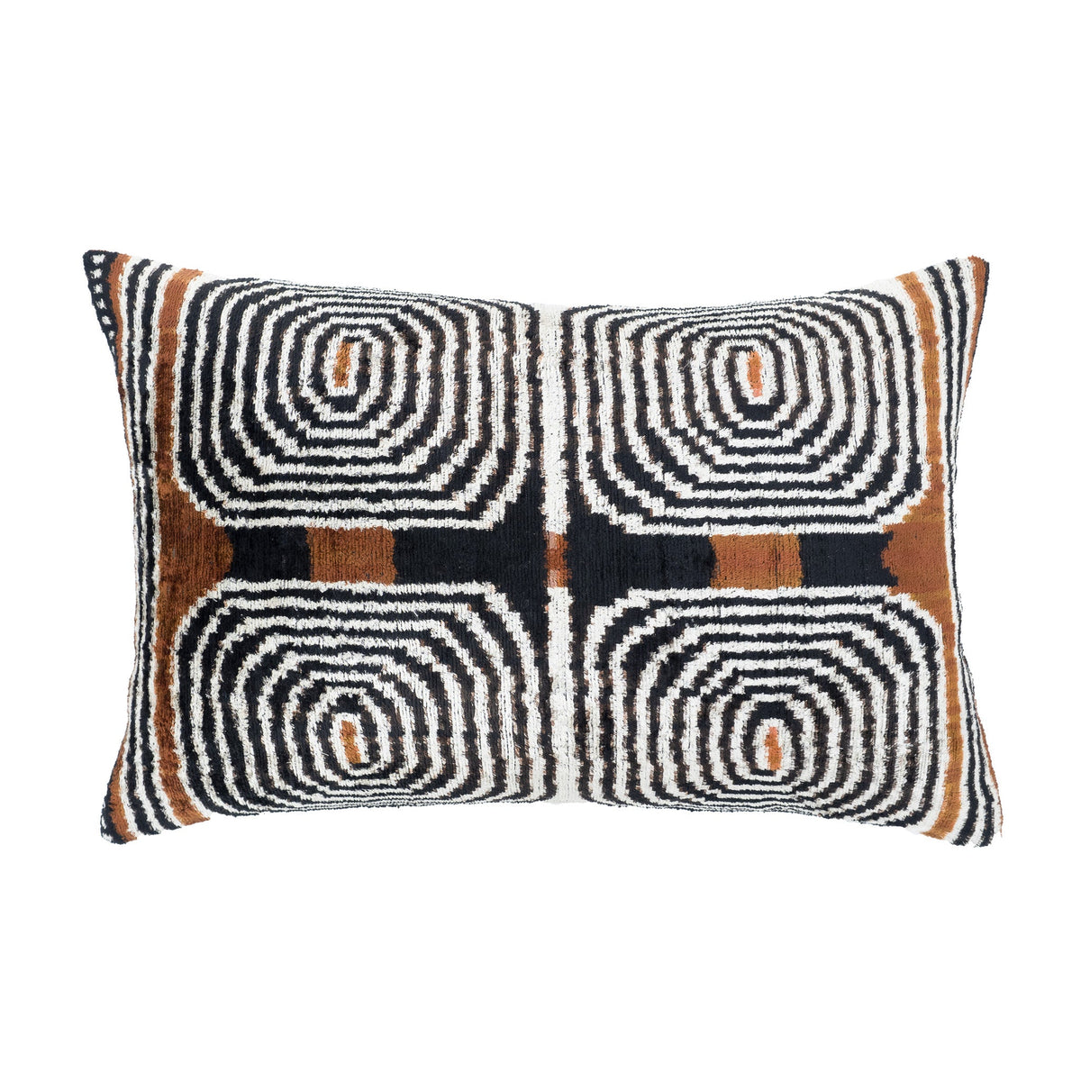 Labyrinth Silk Velvet Ikat Throw Cushion