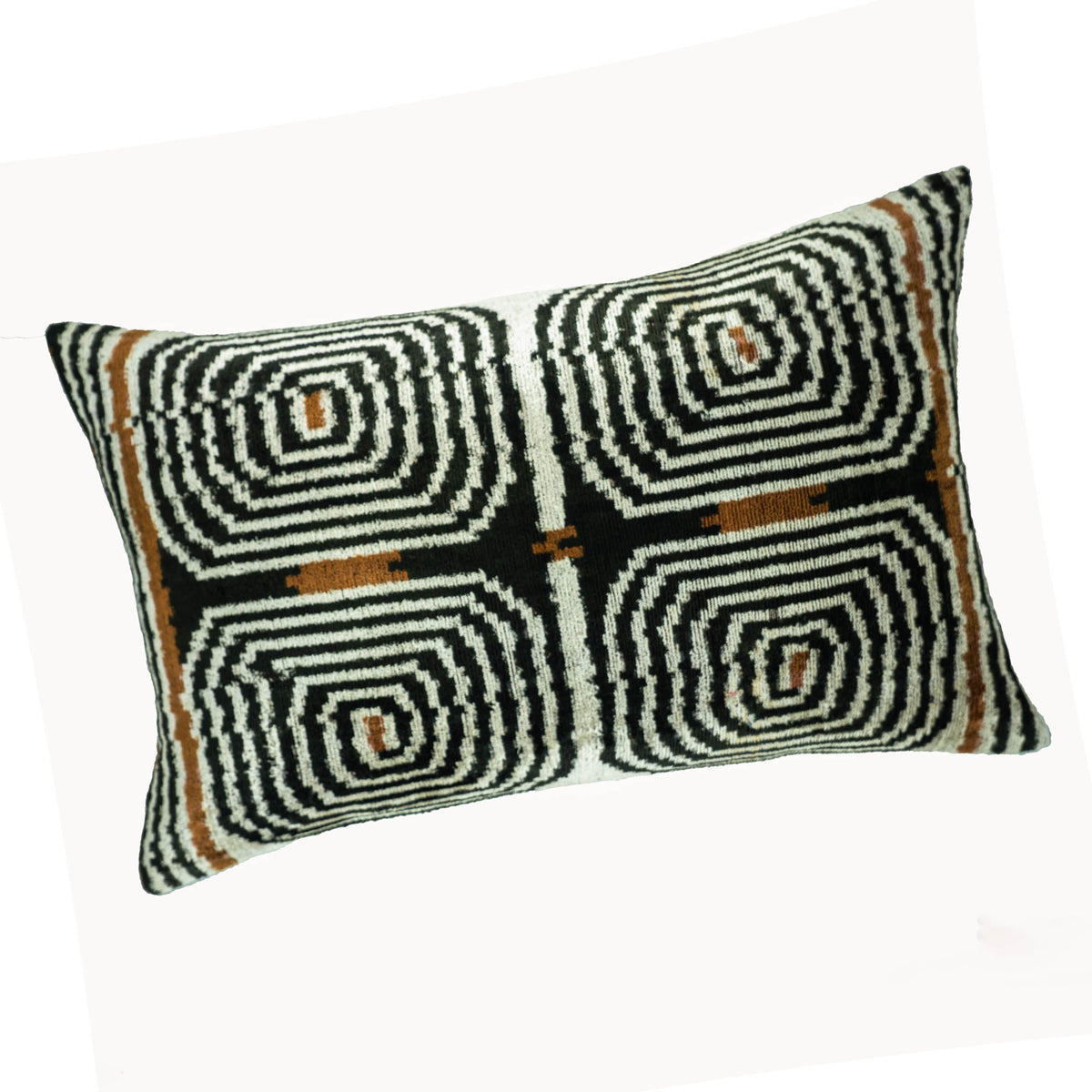 Labyrinth Silk Velvet Ikat Throw Cushion