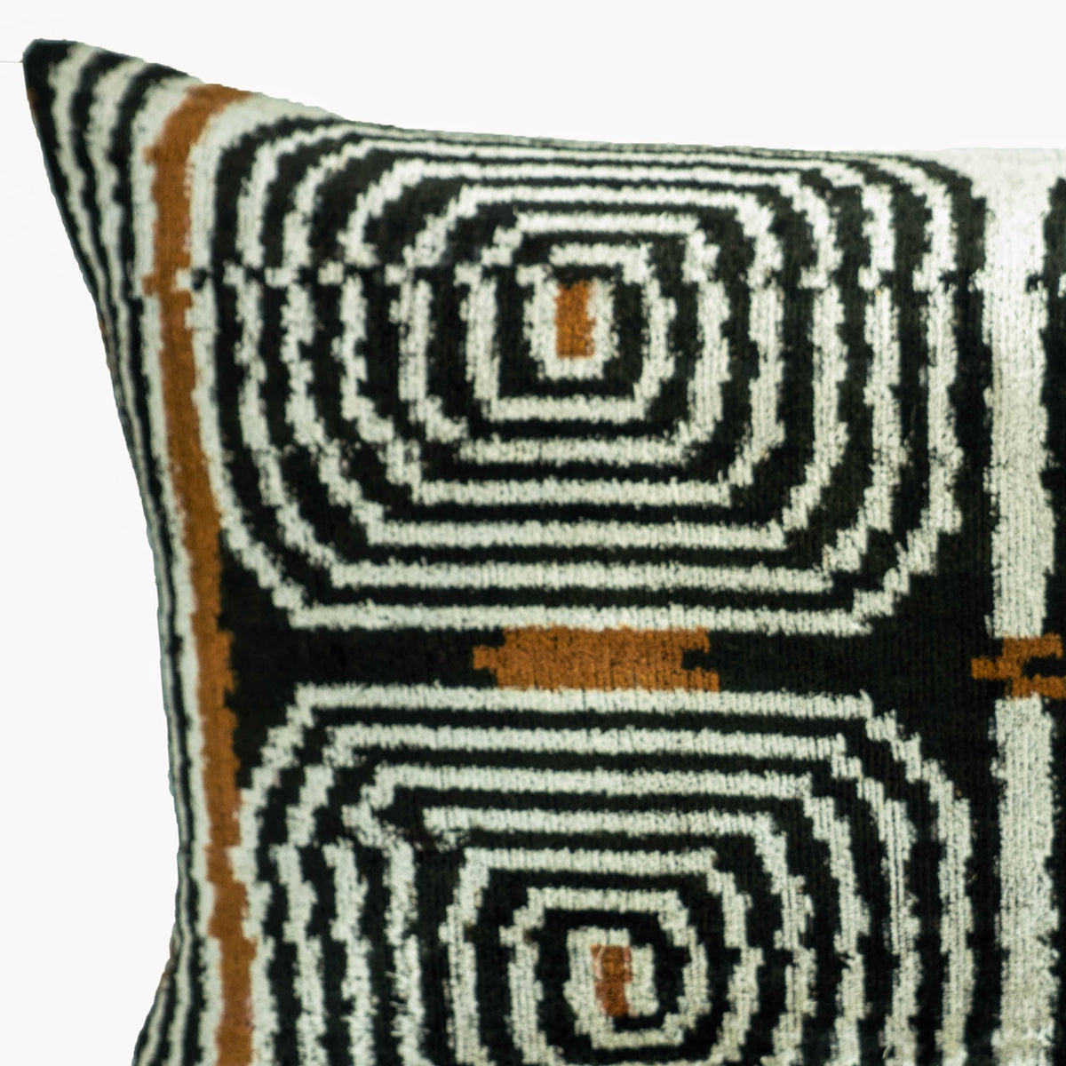 Labyrinth Silk Velvet Ikat Throw Cushion