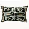Labyrinth Silk Velvet Ikat Throw Cushion