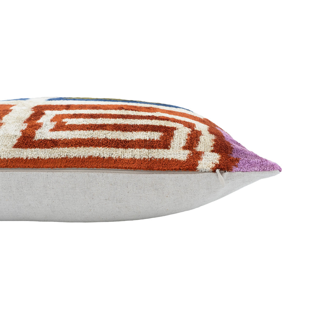 Soho Silk Velvet Ikat Throw Cushion