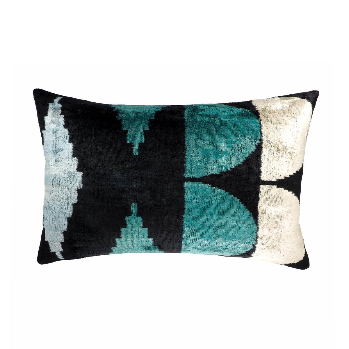 ArtDeco Silk Velvet Ikat Throw Cushion