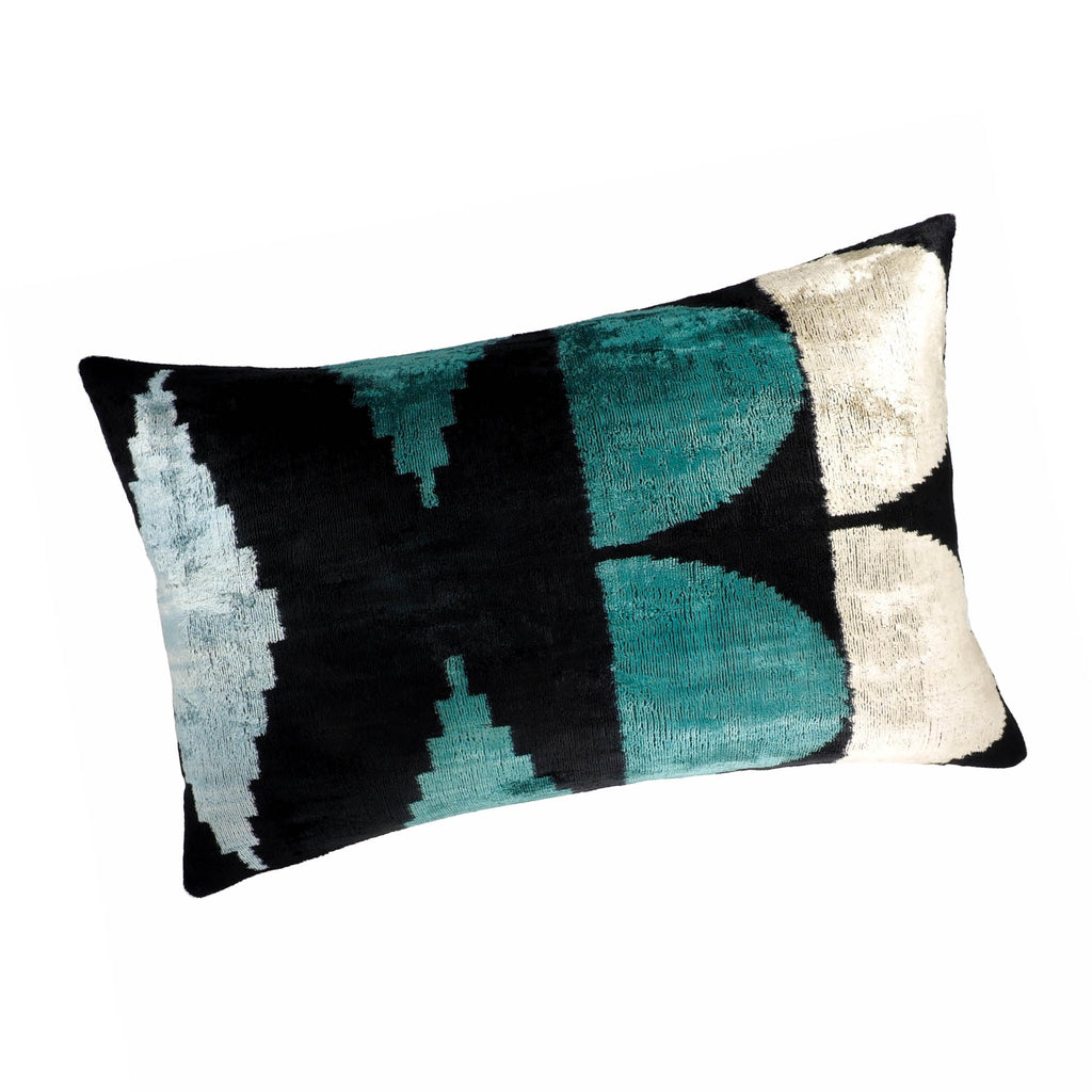 ArtDeco Silk Velvet Ikat Throw Cushion