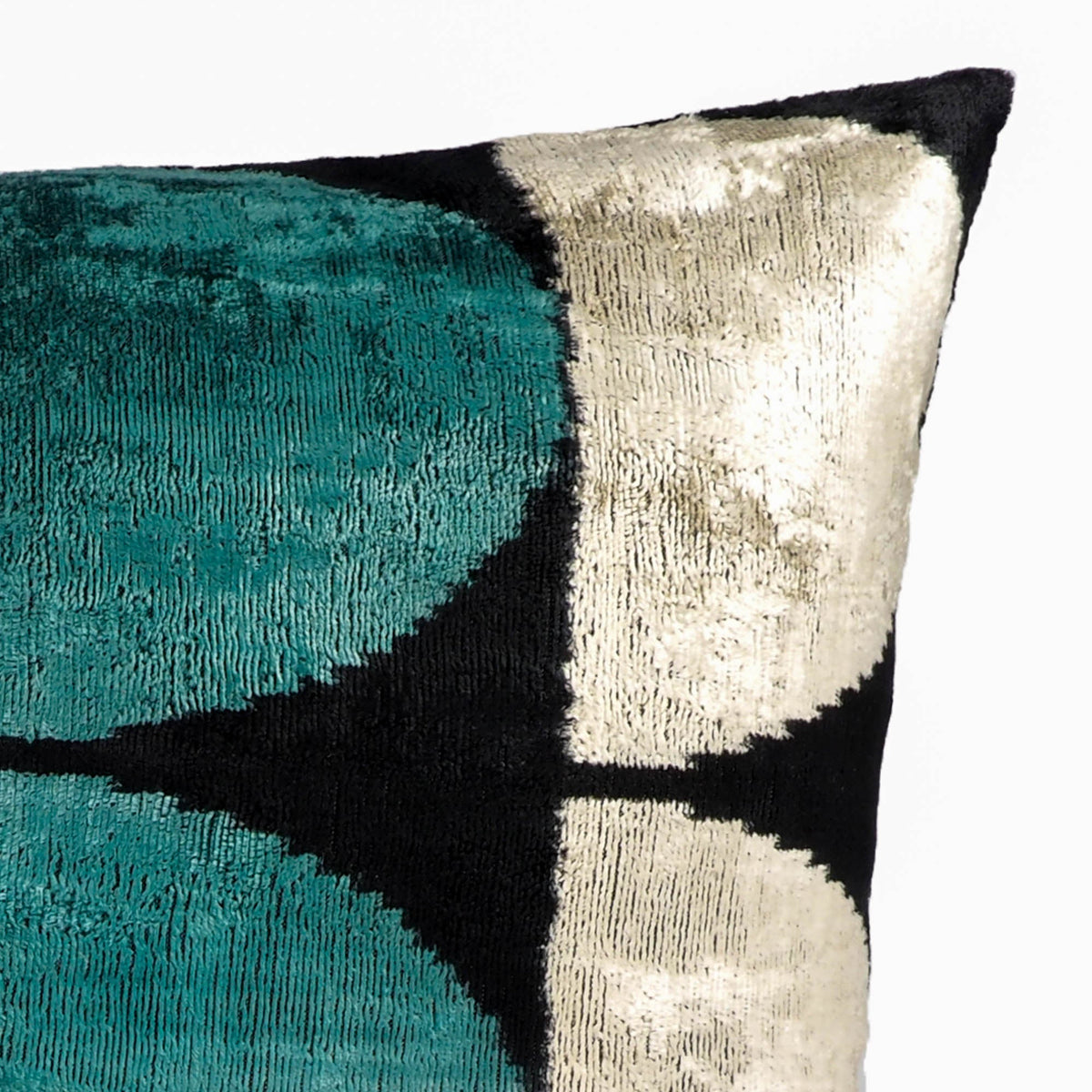 ArtDeco Silk Velvet Ikat Throw Cushion
