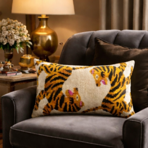 Bengali Silk Velvet Ikat Throw Cushion