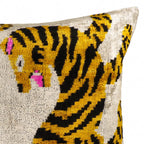 Bengali Silk Velvet Ikat Throw Cushion