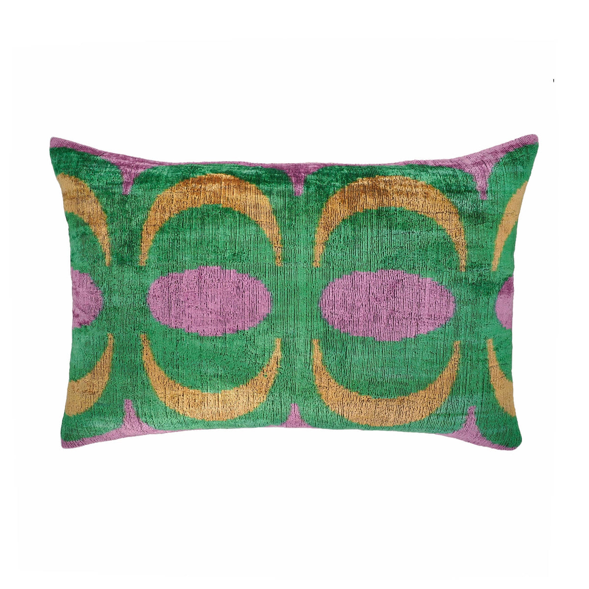 Bongo Silk Velvet Ikat Throw Cushion