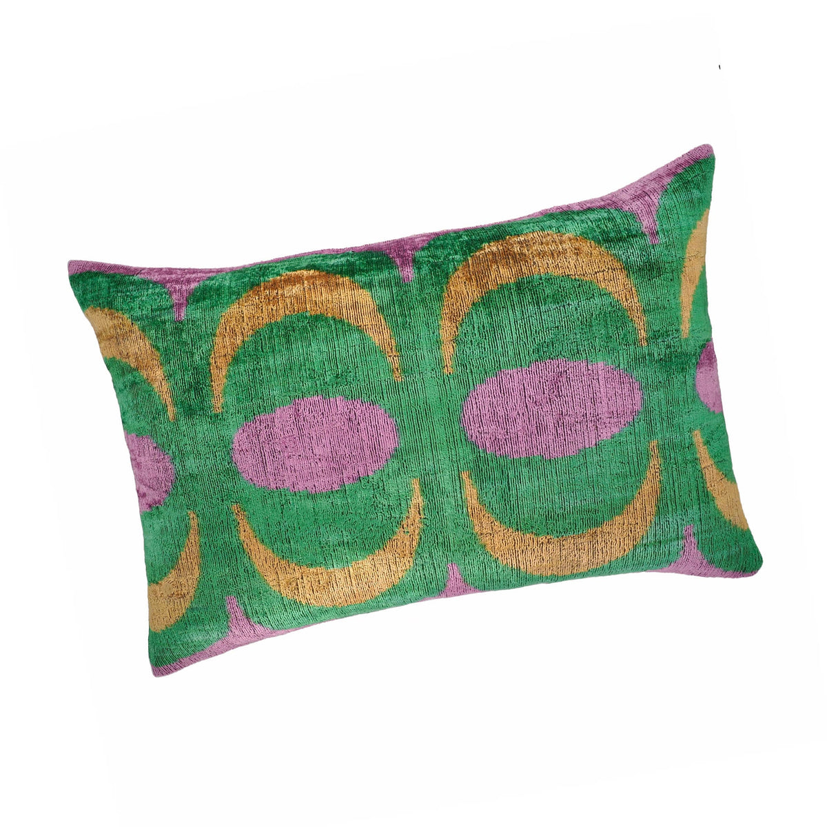 Bongo Silk Velvet Ikat Throw Cushion