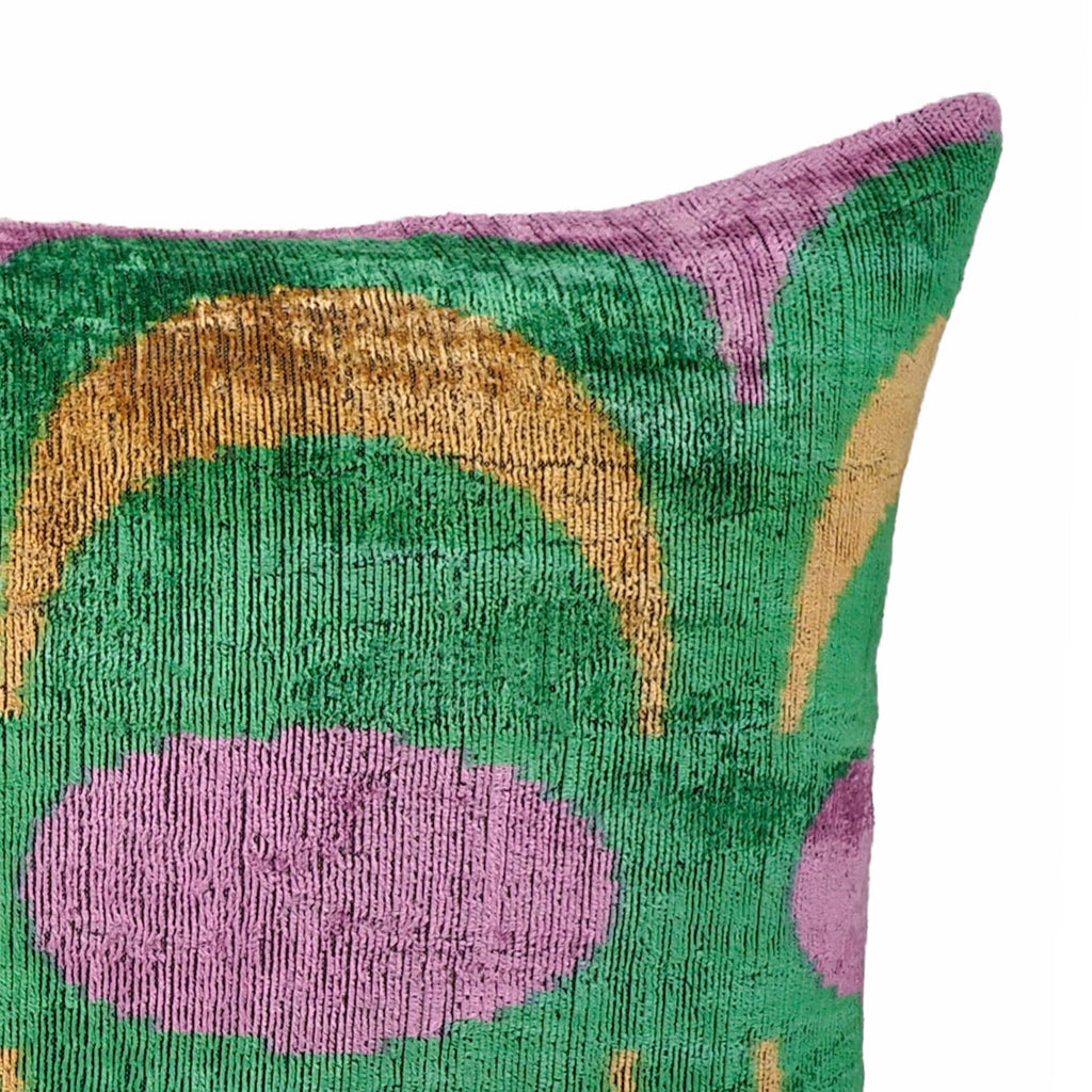 Bongo Silk Velvet Ikat Throw Cushion