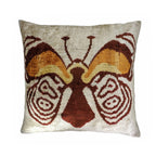 Butterfly Silk Velvet Ikat Throw Cushion
