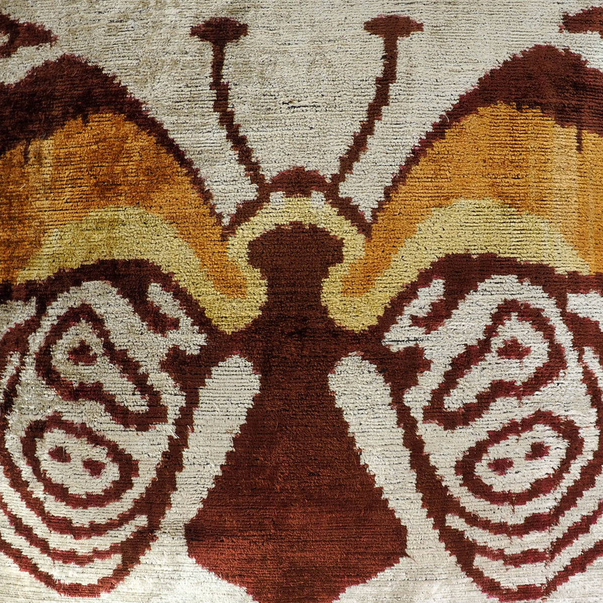Butterfly Silk Velvet Ikat Throw Cushion