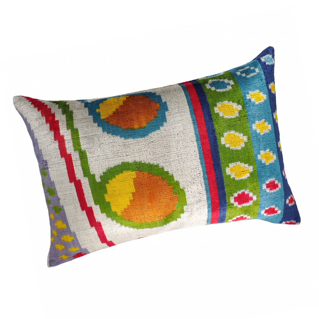 Circus Silk Velvet Ikat Throw Cushion
