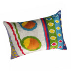 Circus Silk Velvet Ikat Throw Cushion
