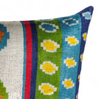 Circus Silk Velvet Ikat Throw Cushion