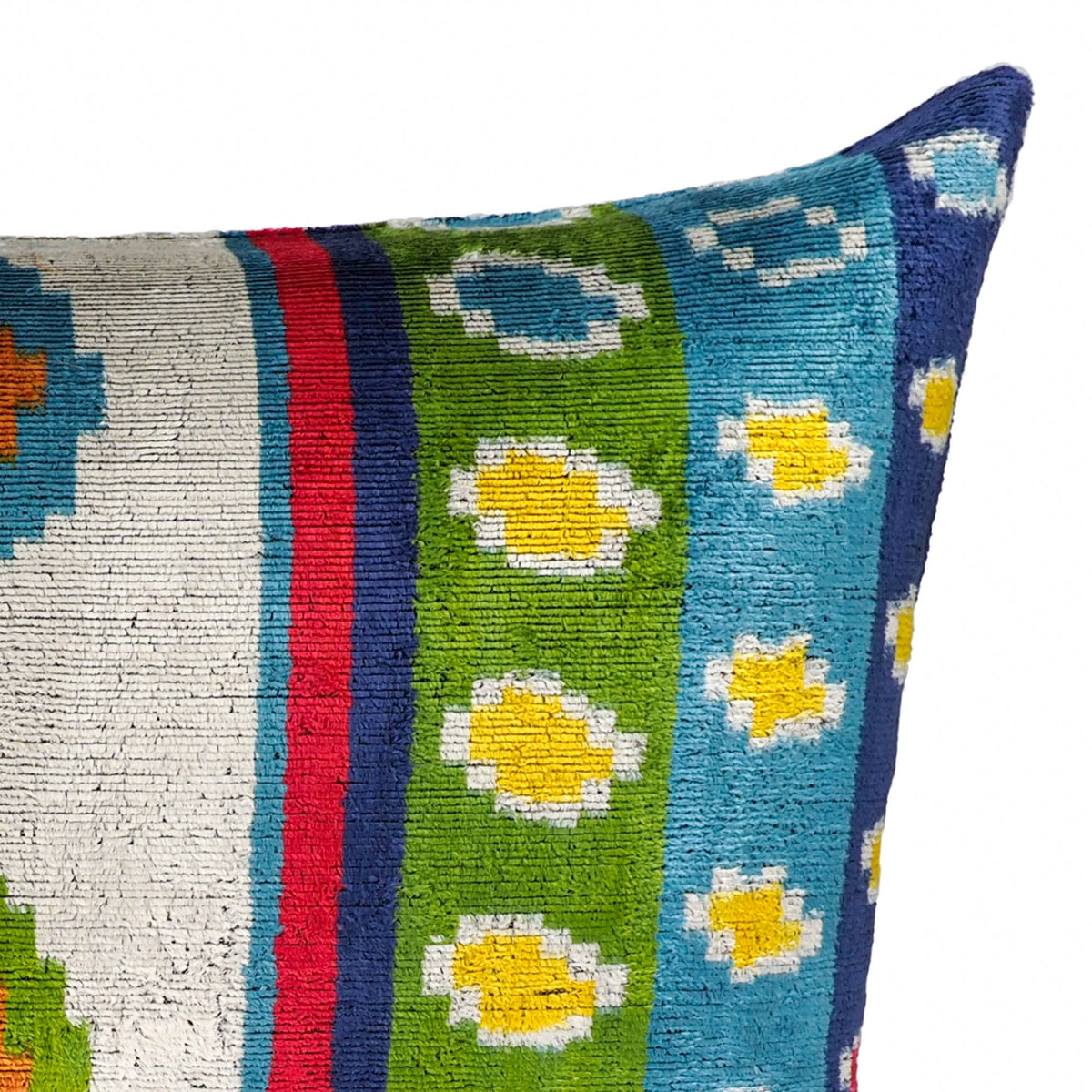 Circus Silk Velvet Ikat Throw Cushion