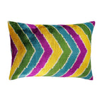 Copacabana Silk Velvet Ikat Throw Pillow Cover 16 X 24
