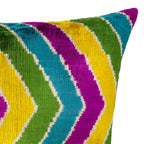 Copacabana Silk Velvet Ikat Throw Pillow Cover 16 X 24