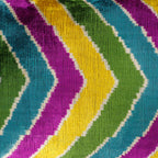 Copacabana Silk Velvet Ikat Throw Pillow Cover 16 X 24