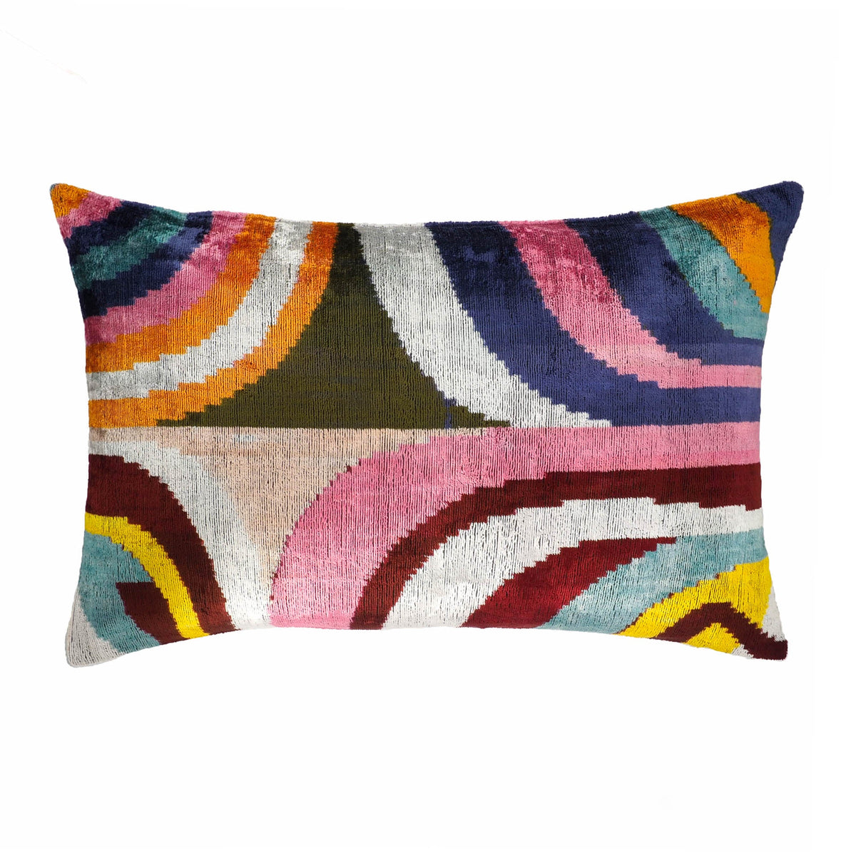 Dandy  Silk Velvet Ikat Throw Cushion