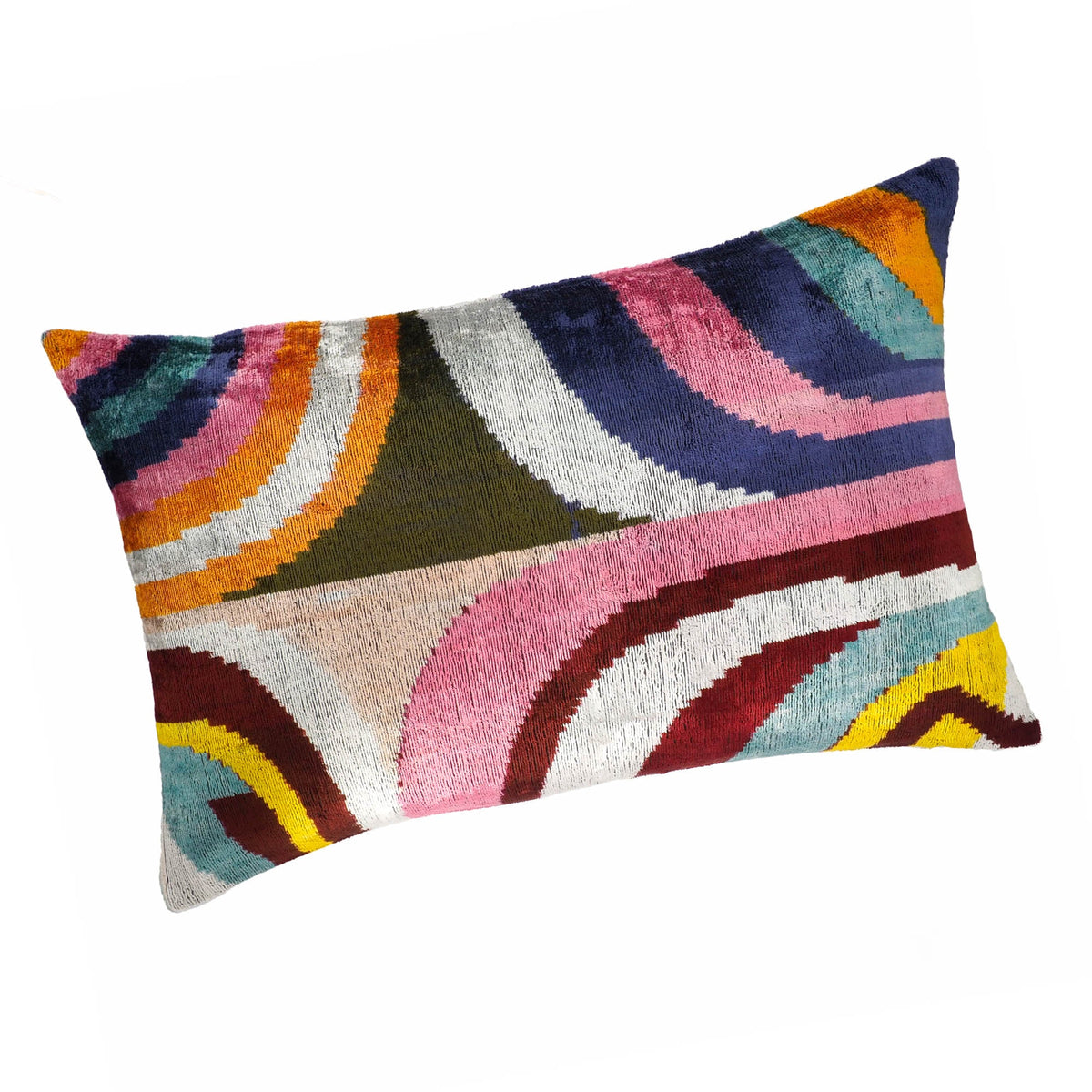 Dandy  Silk Velvet Ikat Throw Cushion