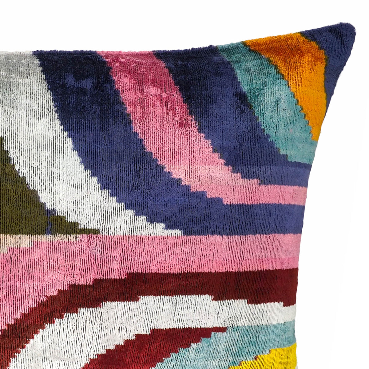 Dandy  Silk Velvet Ikat Throw Cushion
