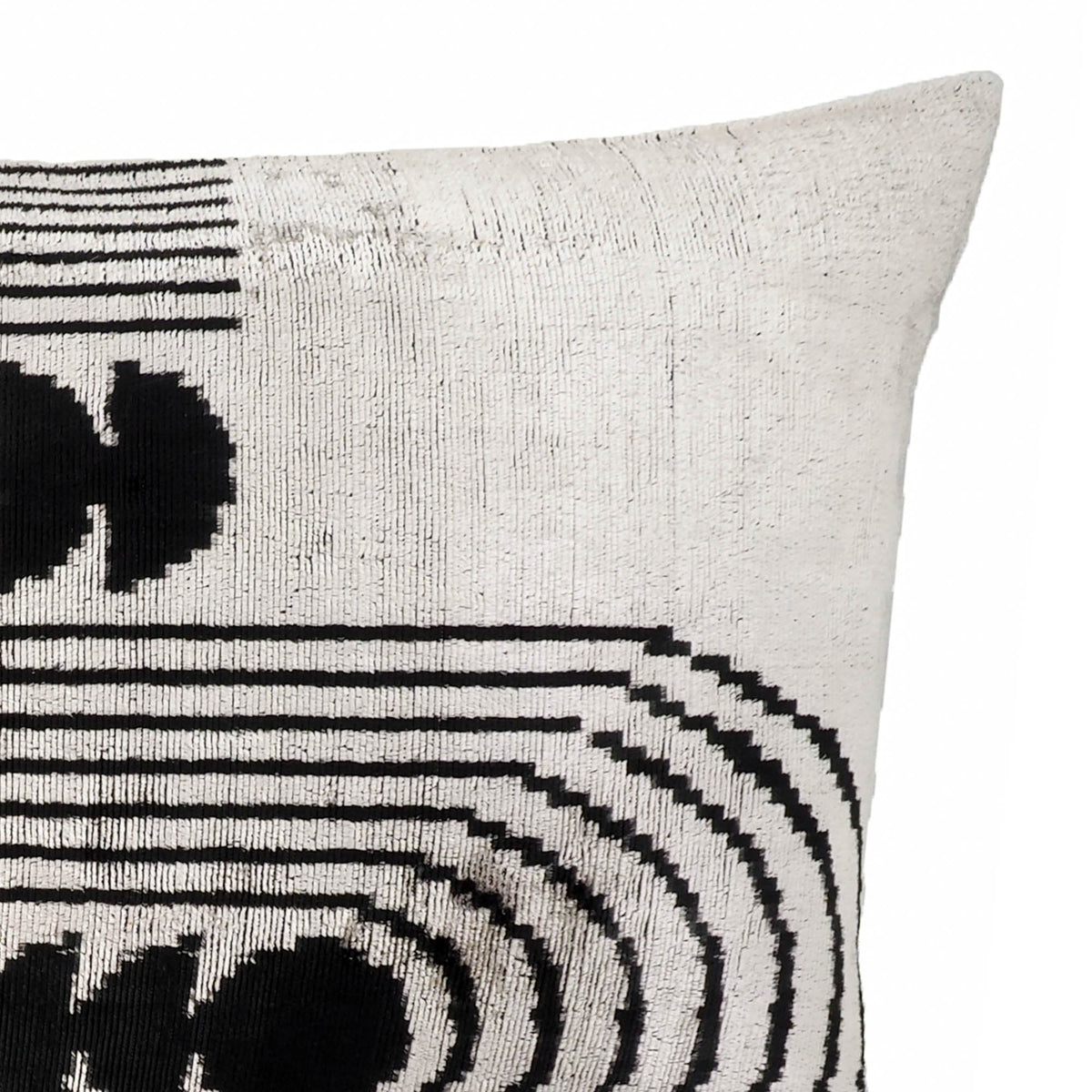 Art Deco Silk Velvet Ikat Throw Cushion