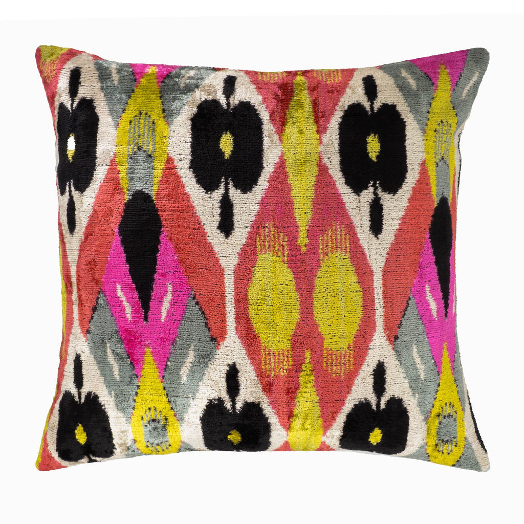 Euphora Silk Velvet Ikat Cushion