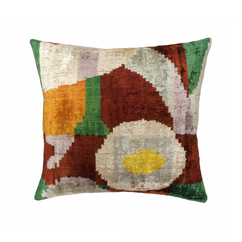 Everglades Silk Velvet Ikat Throw Cushion