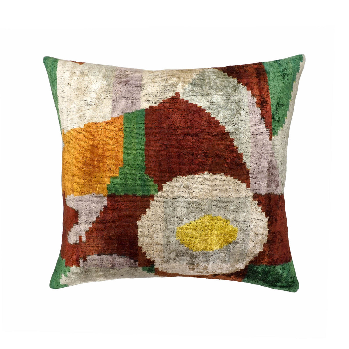 Everglades Silk Velvet Ikat Throw Cushion