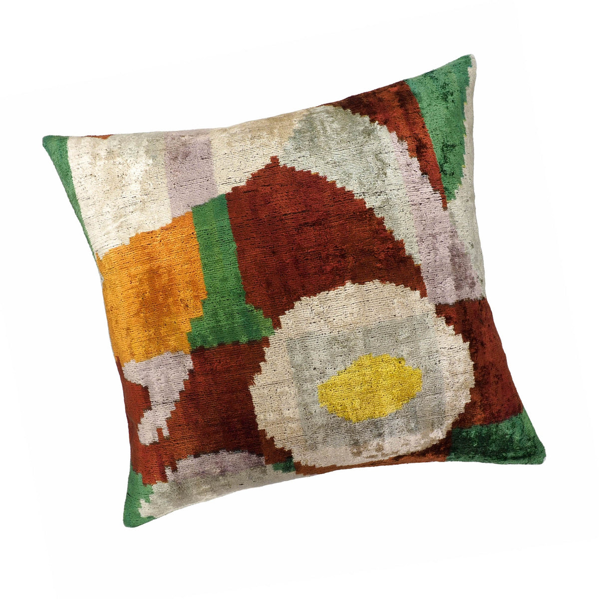 Everglades Silk Velvet Ikat Throw Cushion