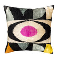 Eye of Ra Silk Velvet Ikat Throw Cushion