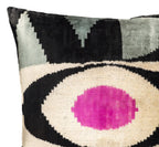 Eye of Ra Silk Velvet Ikat Throw Cushion