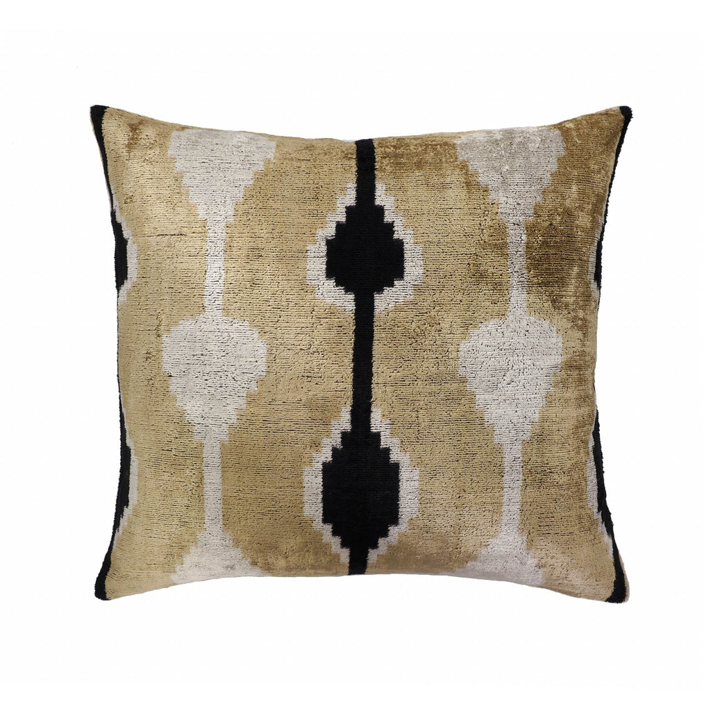 Kisses Silk Velvet Ikat Throw Cushion