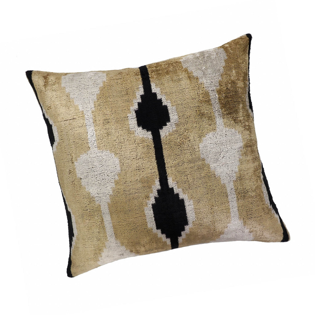 Kisses Silk Velvet Ikat Throw Cushion