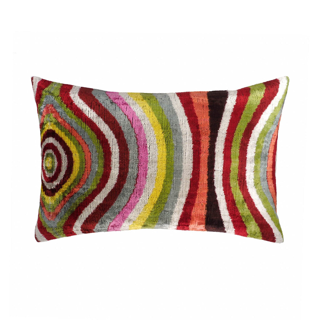 Lucid Silk Velvet Ikat Throw Cushion