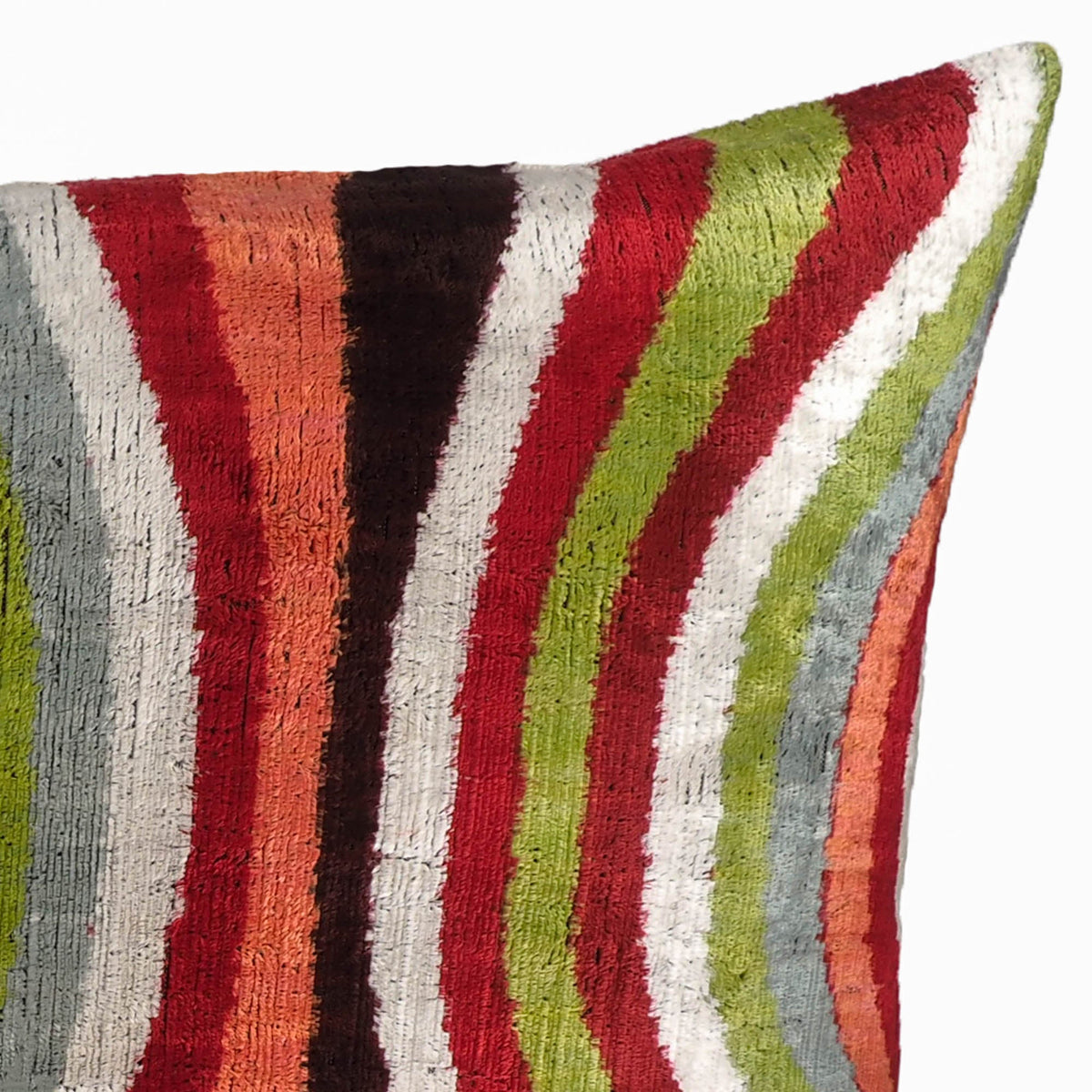 Lucid Silk Velvet Ikat Throw Cushion