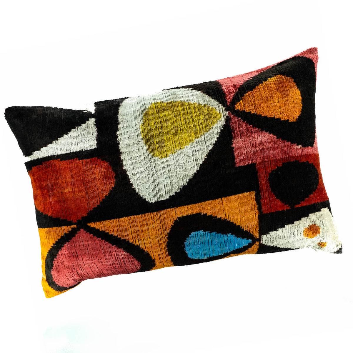 Moonlight Silk Velvet Ikat Throw Cushion