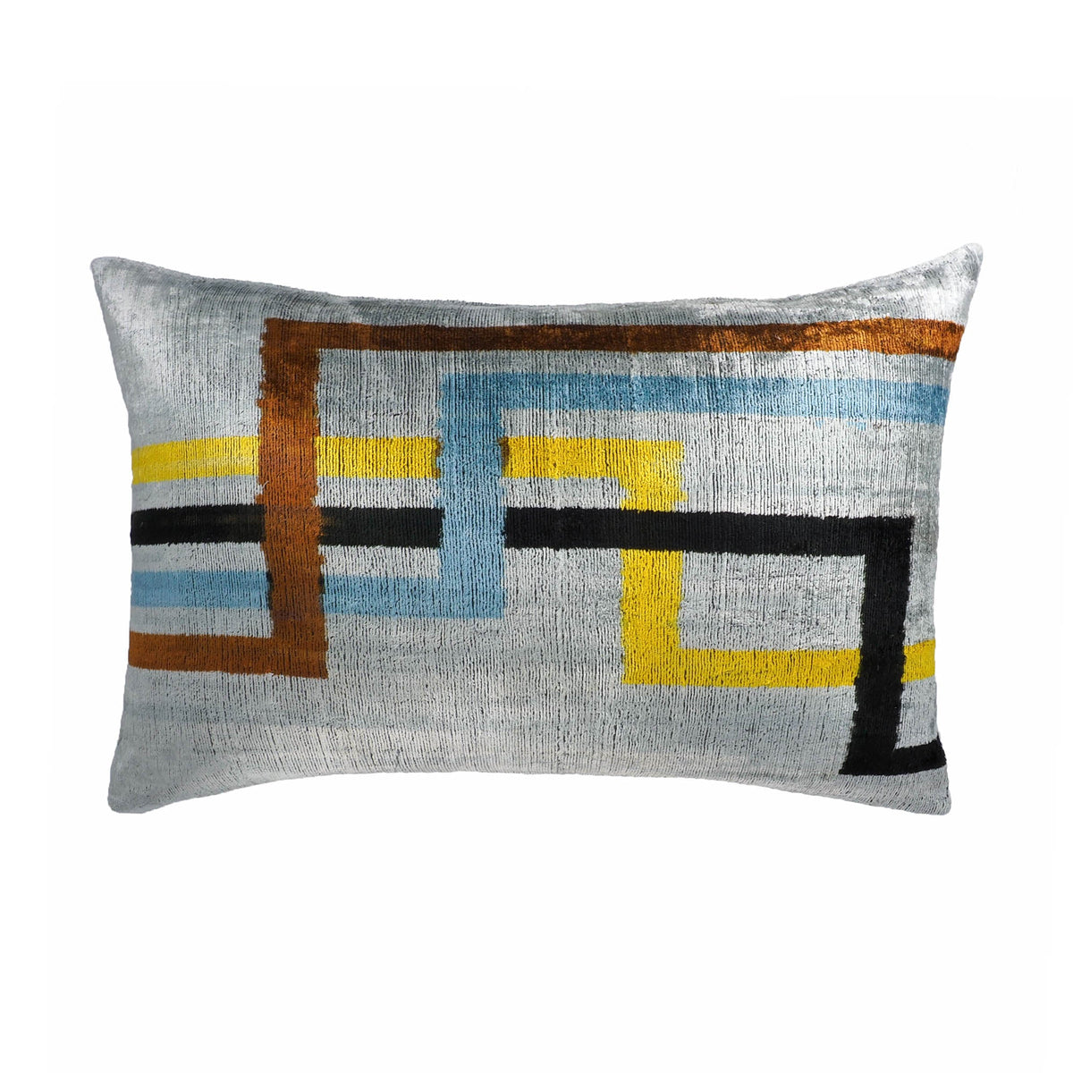 Olympia Silk Velvet Ikat Throw Cushion