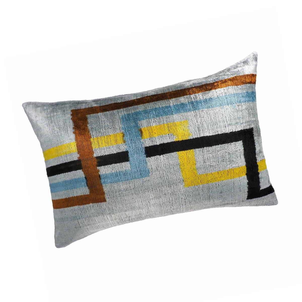 Olympia Silk Velvet Ikat Throw Cushion