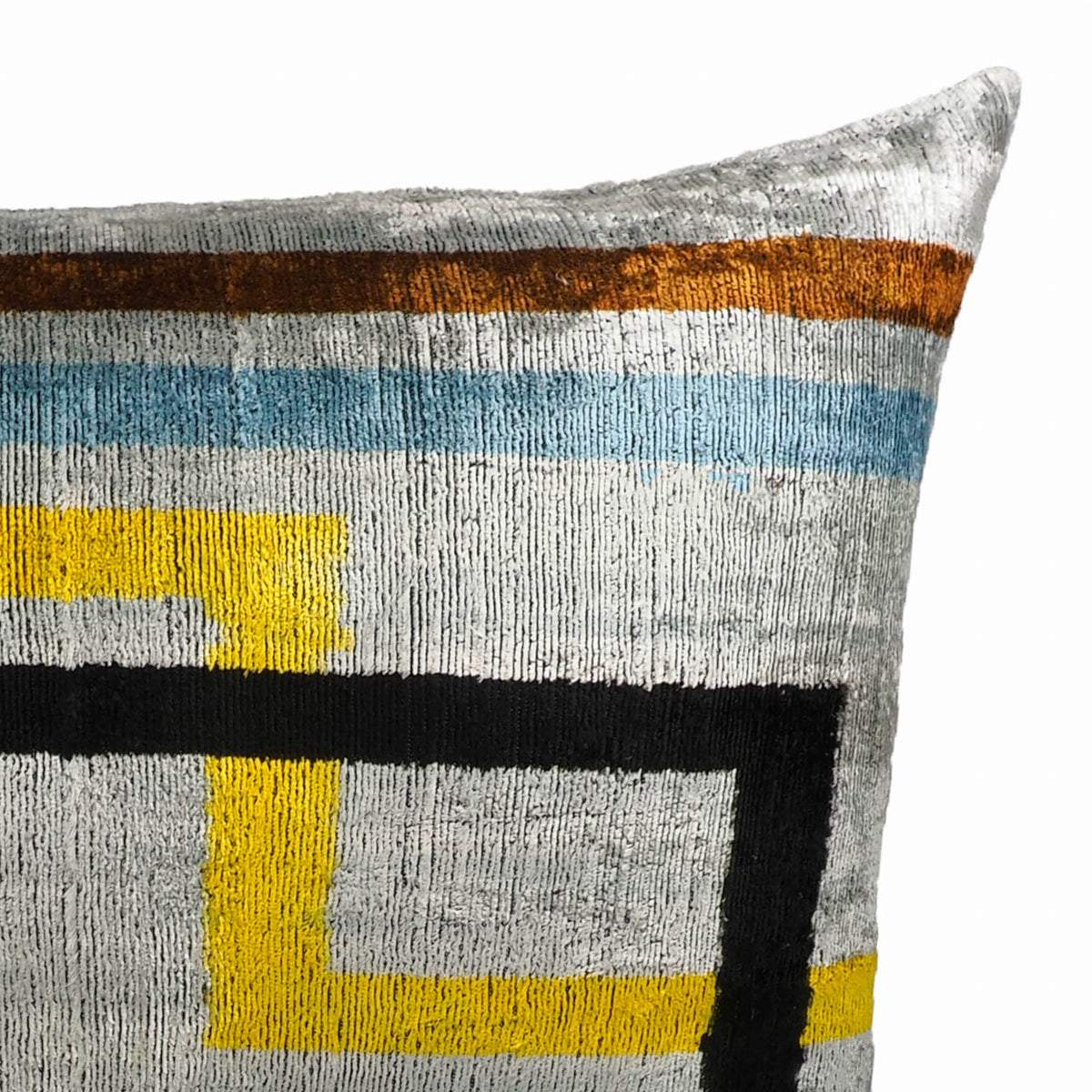 Olympia Silk Velvet Ikat Throw Cushion