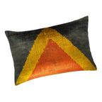 Pyramid Silk Velvet Ikat Throw Cushion