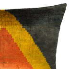 Pyramid Silk Velvet Ikat Throw Cushion