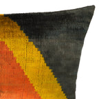 Pyramid Silk Velvet Ikat Throw Cushion