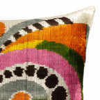 Ra Silk Velvet Ikat Throw Cushion