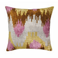 Sunset Tide Silk Velvet Ikat Throw Cushion