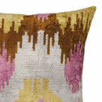 Sunset Tide Silk Velvet Ikat Throw Cushion