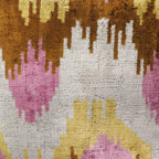 Sunset Tide Silk Velvet Ikat Throw Cushion