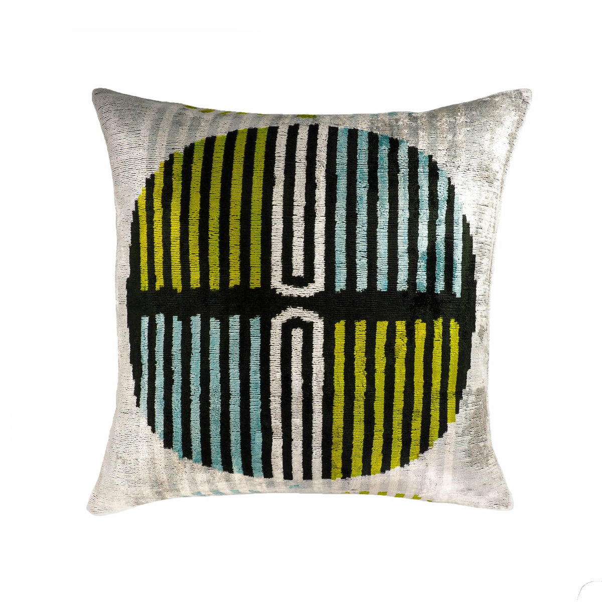 Tamga Silk Velvet Ikat Throw Cushion
